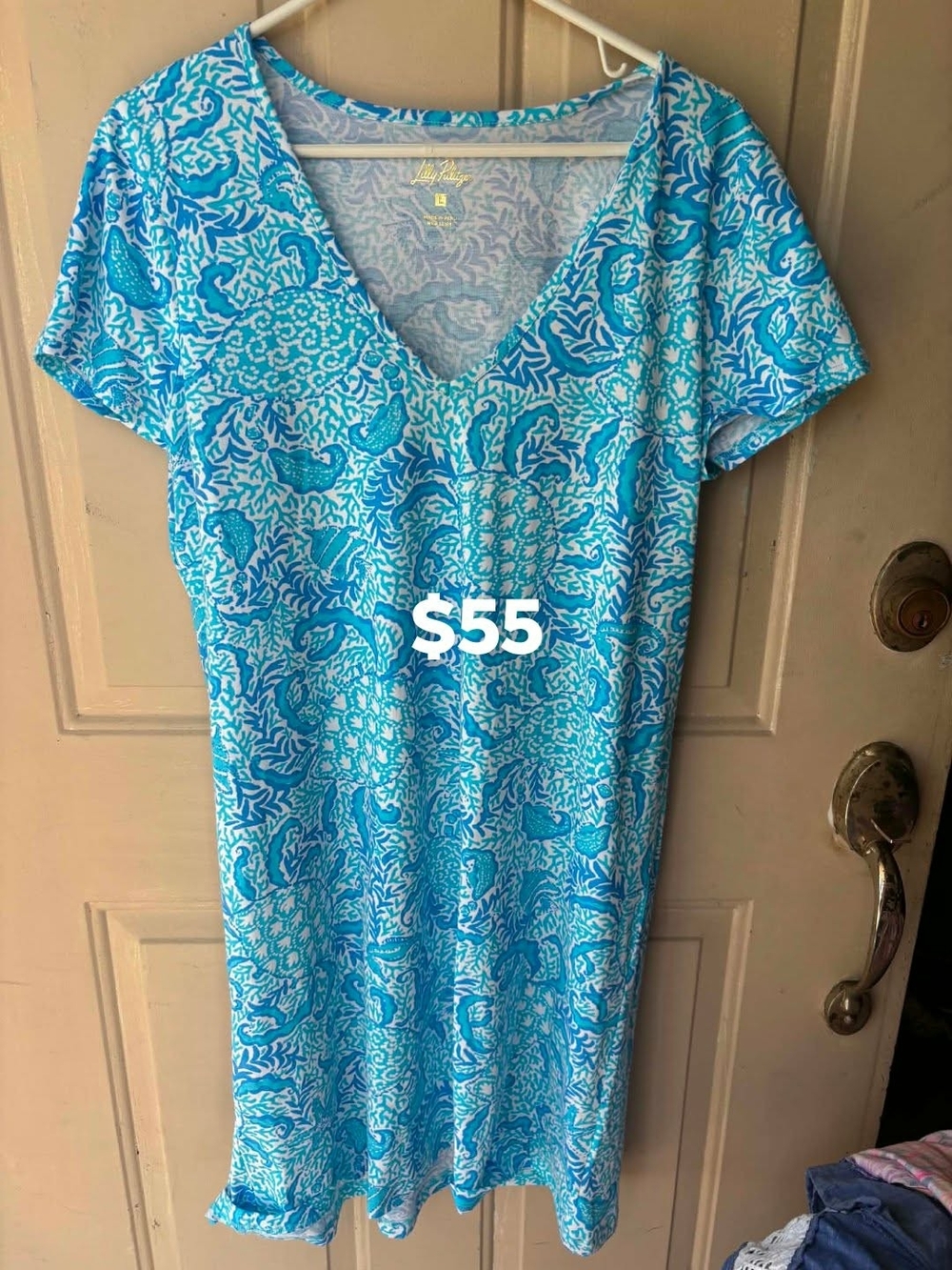 Lilly Pulitzer Light Blue & Turquoise Printed Dress